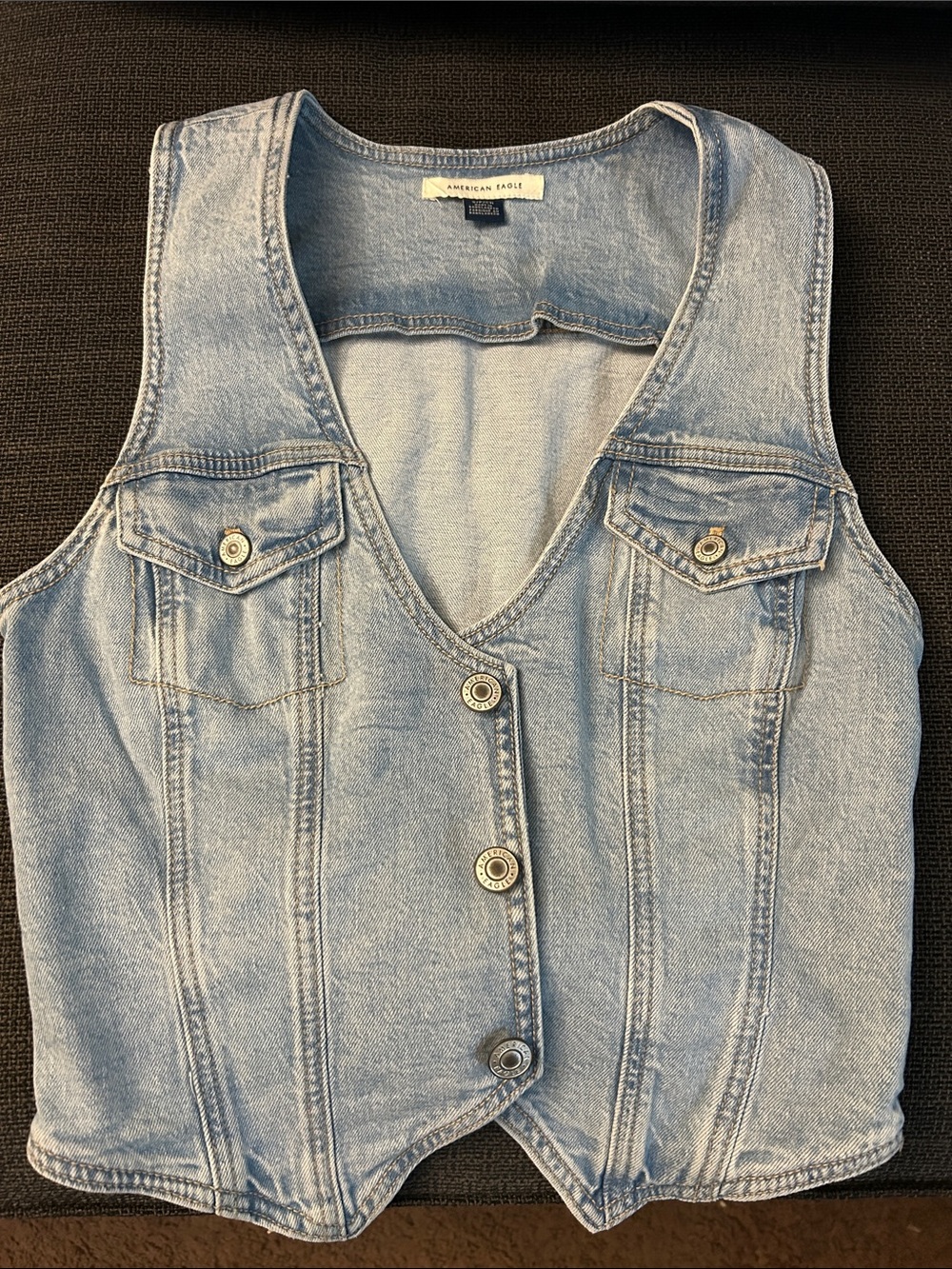 American Eagle Outfitters Light Blue Denim Vest. NWOT